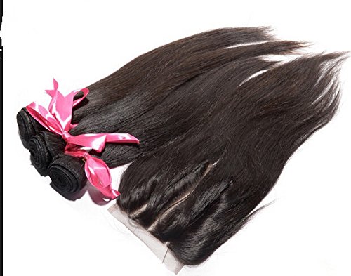 2018 Popular Dajun Hair 8A de 3 vias Fechamento de renda com pacotes de pacote de cabelo virgens cambojanos retos OFERECIMENTOS DE 3BUNDLOS E FELIZEMAÇÃO COLOR NATURAL 8 Fechamento+8 8 8 Weft
