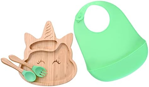 UNICORN Bamboo Plate Plate Fork Bowl Baby Weaning Set Baby Gift Gifts Gifts