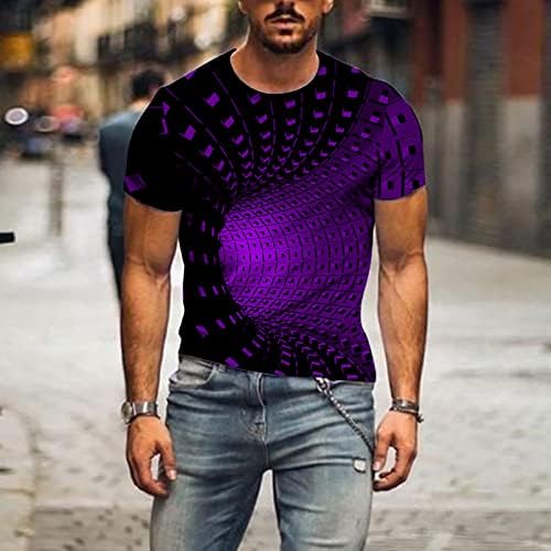 Camisetas casuais de manga curta vintage para homens novidades 3D Imprimir camisetas gráficas engraçadas Camisetas de tripulantes