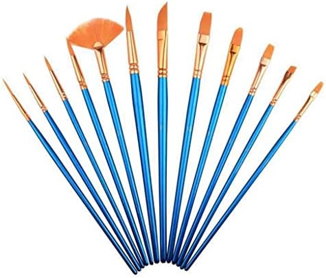 Lukeo Art Supplies 12 Aquarela Nylon Brush Gouache Painting Linha Linha de gancho Linha de caneta Pintura de óleo de