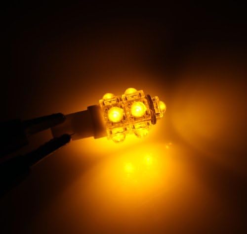Tuningpros ledrsm-t10-y9 marcador lateral lateral lâmpadas LED lâmpadas T10 cunha, 9 Fluxo LED Amarelo 2-PC Conjunto