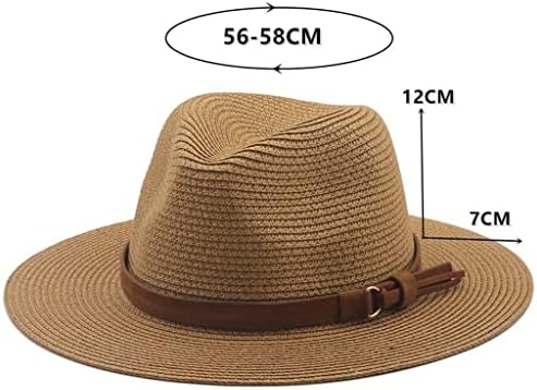 Wyfdp panamá chapéu de verão chapéus de sol para homens homens de palha de praia Moda UV Sun Protection Travel Bap