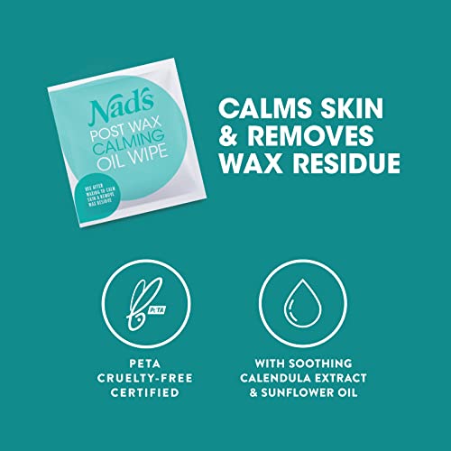 Nad Post Wax Calming Oil Wipes - Post Ferrenser - Após o removedor de cera para o pacote de recarga da pele com 20pc