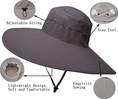 Leotruny super amplo chapéu de balde upf50+ chapéu de sol impermeável para pescar camping