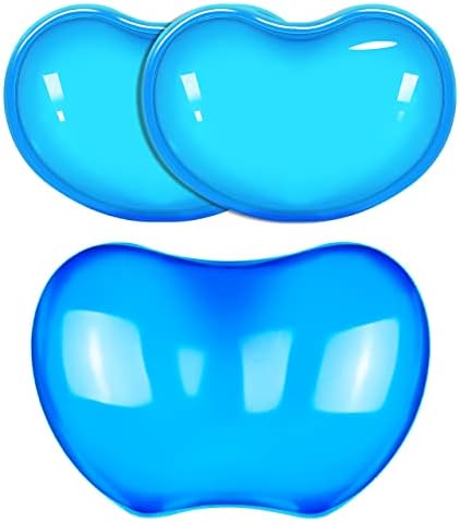 Jikiou 2 pacote de gel de gel de rato descanso 4.3x2.7inch e 1 pacote de gel mouse Rest Rest 4,8x3.2inch azul em pacote