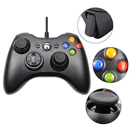 Controlador do TECTINT XBOX 360, controlador de jogos para PC, joystick com controle do controlador Xbox com vibração dupla