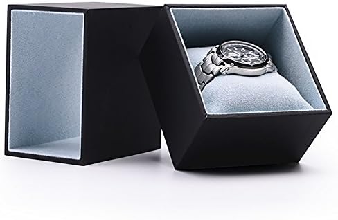 Caixas de jóias decorativas do HJGJHV, a caixa de relógio de papel de toque caixa única caixa de armazenamento preto Black Black