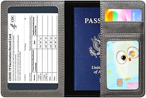 Combo de passaporte e portador de cartões de vacina, carteira de passaporte com slot para cartão de discos de vacinação CDC, RFID bloqueando os acessórios de viagem de couro Documentos Protetor de organizador para mulheres e homens