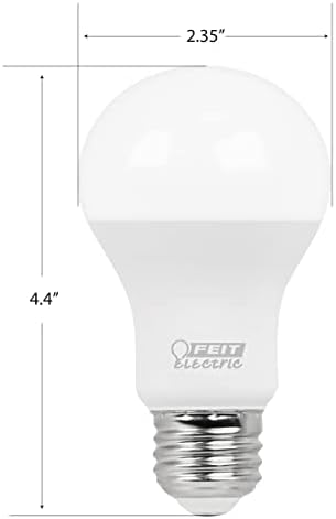 Lâmpadas de LED elétricas Feit, A19 60W equivalente, não adquirível, 800 lúmens, lâmpadas LED A19, base E26, 3000k White White, Bulbos LED A19, vida útil de 10 anos, 24 pacote, A800830/10kled/MP/24