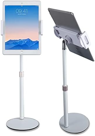Suporte do suporte do tablet com moneer, suporte para iPad ajustável em altura, comprimido grosso para casos e montagem de telefone compatível com tablet de 4-12,9 ”, iPad Pro Air mini, telefone, fogo e Kindle