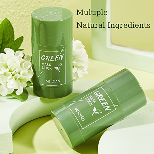 Máscara de chá verde de 2 pacotes, limpador de face de poro profundo removedor de cravo de limpeza, limpeza reduz os cravos encolhidos