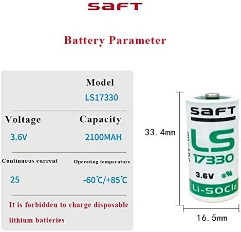 Xiaoxx LS17330 Bateria de alta capacidade 3,6V 2100mAh 2.1ah 2/3 AA LS17330 Bateria de lítio para SAF