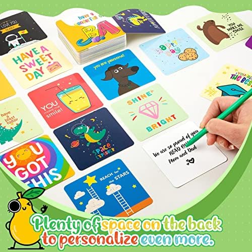Ayztkux lanche notas para crianças, cartões engraçados para meninos e meninas, cartões de piada para a lancheira infantil