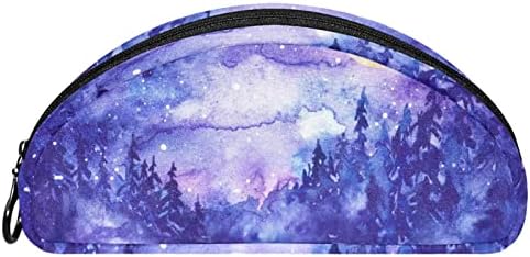 Lápis Caixa Moutain Florest Florest Winter Landscape Painting Makeup Cosmetic Bag Organizer para acessórios