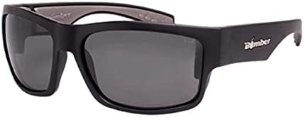 Óculos de segurança de bombardeiros para homens com lente de fumaça, embrulho preto fosco em torno da estrutura, óculos de sol compatíveis com Z87, proteção UV - TR103