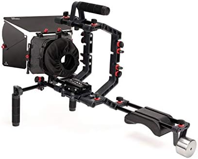 FilmCity DSLR Câmera de suporte à câmera Kit de plataforma com gaiola e caixa fosca | DV HDV DSLR Video Camecorders Compatível | Grátis - Suporte Z Offset
