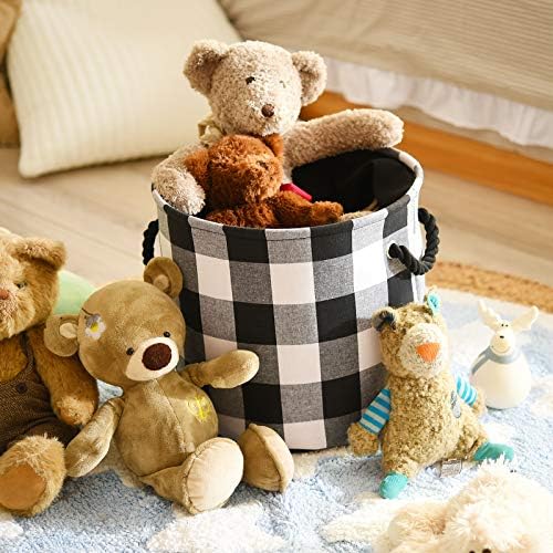 Inough buffalo xadrez de cesto de cesto de cães de búfalo caixas de armazenamento para crianças, caixa de brinquedos de cesta