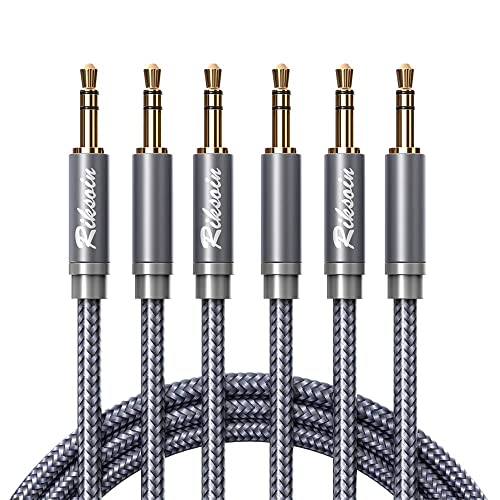 Aux Cord-3,5mm Male a Male Auxiliar Cabo de áudio [TRRS, blindado, nylon de cabo Audiophile Audiophile Stradod para um fone de