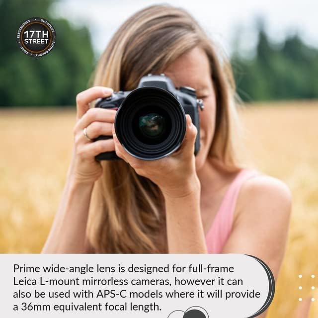 Sigma 24mm f/1.4 DG HSM Art Lens para Leica L | Substituição de foco manual em tempo integral, motor AF Hyper Sonic, Tiffen 72mm Filtro de protetor UV, cartão de memória Extreme Pro Extreme Pro e Bag de câmera Waith