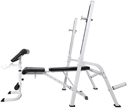 Banco de treino de Vidaxl com rack de peso, barbell e haltere definido com bancada de fitness bancada de fitness bench