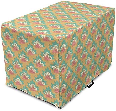 Capa lunarável de caixas de cachorro floral, esboço contínuo da ilustração do estilo de silhuetas de folhas de chá,