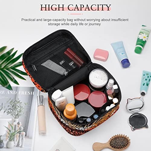 Bolsa de maquiagem Boogobing Caso da bolsa de cosméticos de leopardo Storge, Bag de viagem Essential para mulheres meninas,