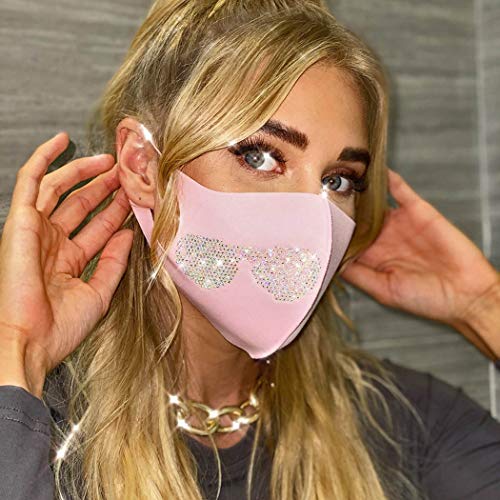 Abien Sparkly Crystal Face Mask Glitter Face Cover Glasses Cobertura de boate ao ar livre para mulheres e meninas