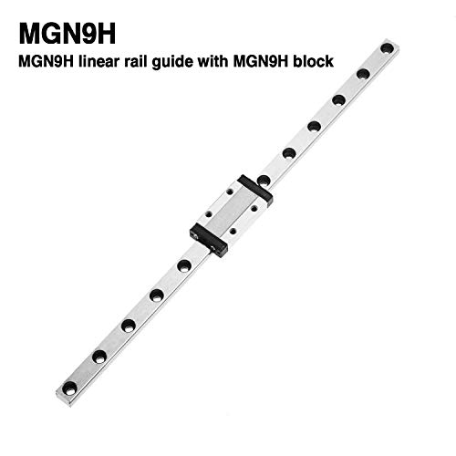 Guia de trilho linear de 350 mm MGN9 com bloco de transporte MGN9H para impressora 3D e máquina CNC