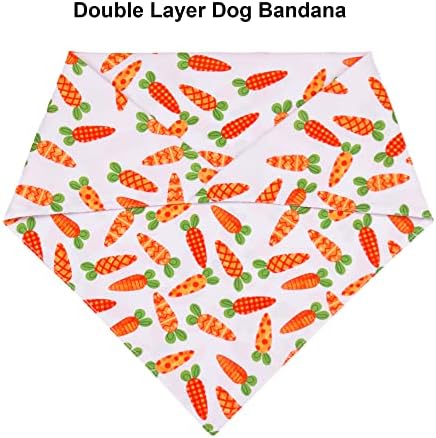 Ptdecor páscoa cão bandana 2 pacote, lenço reversível para festival de férias para cães, bandanas de páscoa para pequenos cães grandes grandes animais de estimação