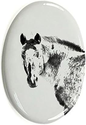 Art Dog Ltd. Appaloosa, lápide oval de azulejo de cerâmica com uma imagem de um cavalo