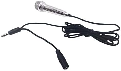 Microfone com fio WSSBK portátil Mini 3,5 mm para telefone para celular PC Speech Spean Sing Karaokê para microfone de liga de alumínio