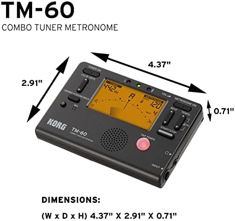 Metronoma de sintonizador Korg Tm60bk, preto