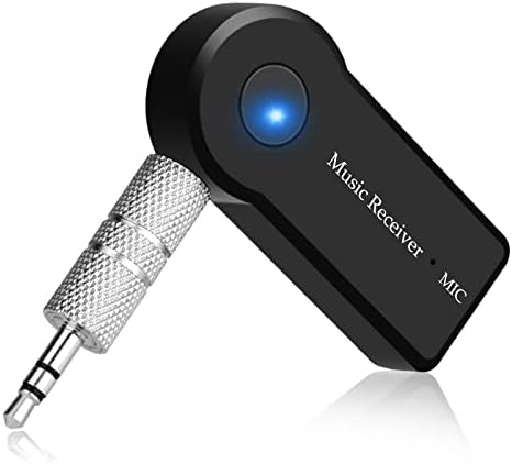 Receptor Bluetooth, Skybess Portable 3,5 mm ADAPTADOR AUX BLUETOOTH para sistema de som de carro/casa/fones de ouvido com fio, adaptador de áudio sem fio para streaming de música/chamadas livres de mãos, microfone embutido