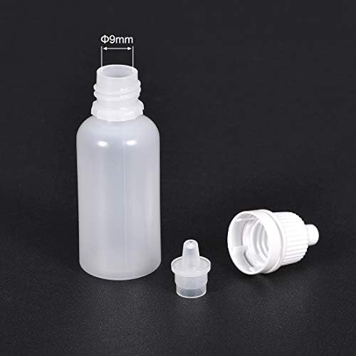 Garão de conta -gotas plástico uxcell, 20 ml/0,68 oz garrafa de conta -gotas espremizado vazio com tampa, branco, pacote de