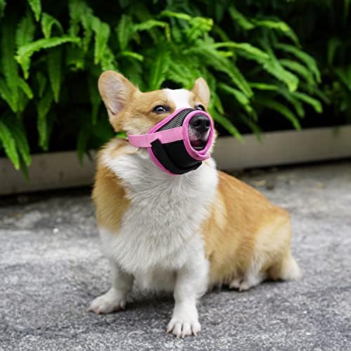 Focinho de cachorro com velcro ajustável para evitar cheirados e mastigar, malha de ar respirável focinho de estimação
