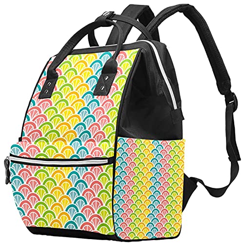 Mochila colorida de fraldas de pavão de pavão mochila mamãe de grande capacidade bolsa de enfermagem bolsa de viagem para cuidados