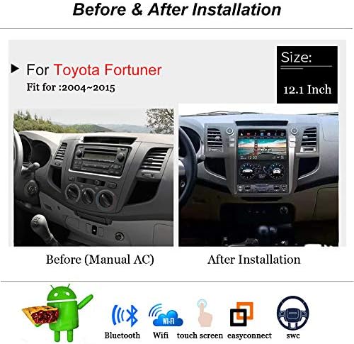 FlyUnice 12.1 '' Android 9 Fast Boot Tesla Screen Screen Car Rádio estéreo para Toyota Fortuner 2004-2015 GPS Navigação Bluetooth