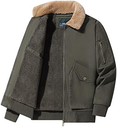 Homens casacos de inverno Moda Moda de cor sólida Ziper multi-bolso lã de jaqueta de carga quente Casual Jackets Outwear