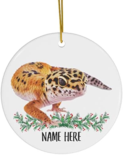 Nome personalizado engraçado Gecko Presentes 2023 Cerâmica de árvore de Natal