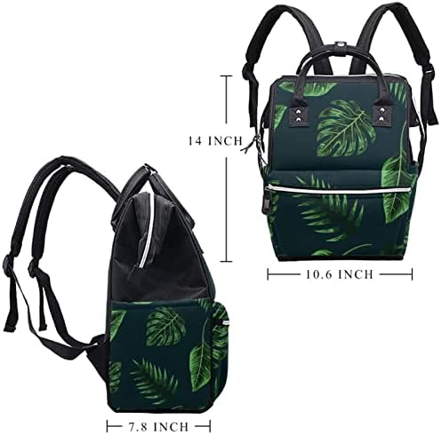 Mochila VBFOFBV Backpack, grandes sacolas unissex, pacote de viagem multiuso para os pais, folhas de palmeira verde tropical