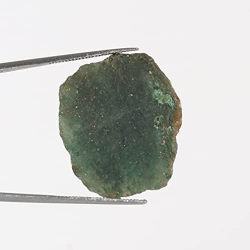 Jade verde áspero natural 34.10 CT Cryaling Crystal Loose Gemstone Green Jade para Cabbing
