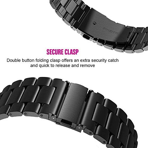 Koreda Compatível com Samsung Galaxy Watch 42mm/Galaxy Watch 4/Galaxy Watch 4 Classic/Watch 3 41mm Conjuntos de bandas, 20mm de metal aço inoxidável Substituição para Galaxy Watch ativo 2 40mm 44mm