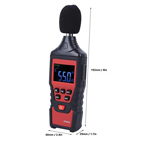 ST6824 Digital Sound Level Meter Voice Tester Decibel Monitor Decibel Ferramenta de medição 30-130dB, pode ser usado em residências,
