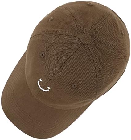Century Star Capinho de beisebol fofo para homens homens Smiley rosto chapéus de beisebol algodão Ajustável Vintage Papai Capéu