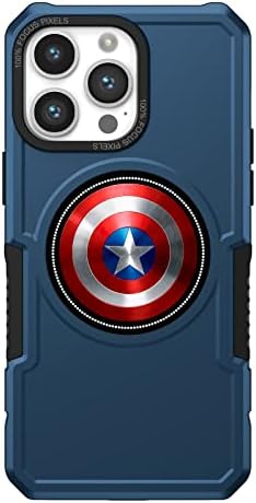 Caso magnético de super -herói Narym para iPhone 13 [Compatível com MagSafe e Proteção de Graduação Militar] Pesado 2 em 1 Proteção à prova de choque [Capitão - Azul]