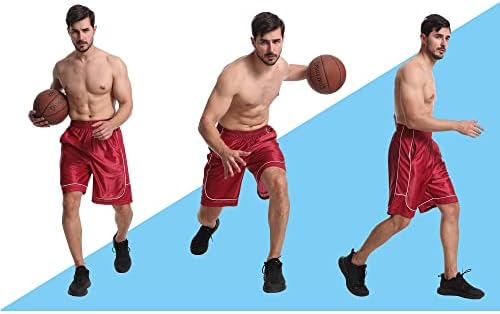 Shorts de basquete masculino de sobretero atléticos com bolsos shorts de exercícios seco shorts de treinamento de academia