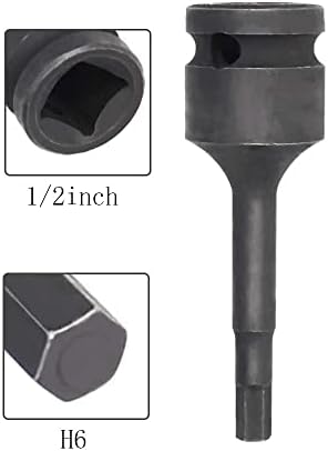 JUTAGoss Hex Impact Bit Socket 1/2 polegada Drive Allen Bit Socket, soquete de impacto hexáticos de 6 mm, aço CR-MO,