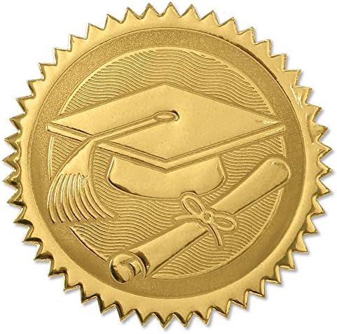 PAPERDIRECT Direct Graduation Cap & Diploma Gold Certificate Seals, 102 pacote