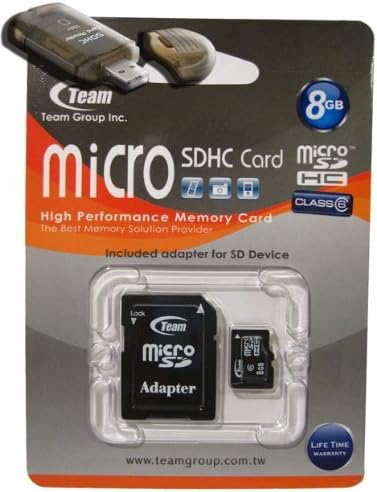 8 GB Turbo Classe 6 Card de memória microSDHC. A alta velocidade para o HTC Touch2 Tytn II vem com um SD gratuito e adaptadores USB. Garantia de vida