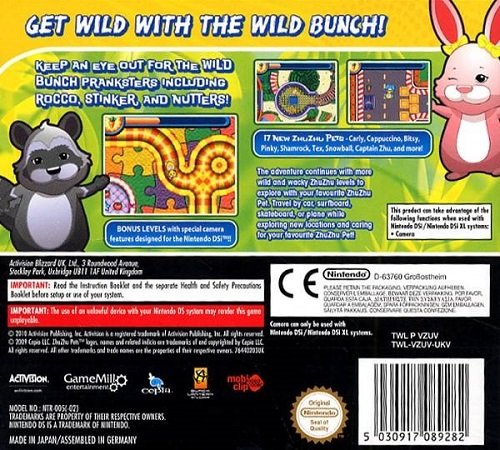 Zhu Zhu Pets com o Wild Bunch NDS - Fique de olho no Rocco, Fatinker & Nutters neste jogo Nintendo DS